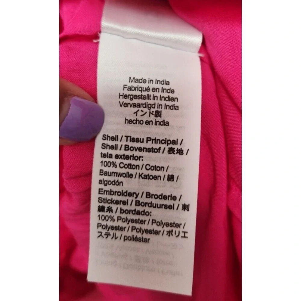 J.Crew Womens 2XL Mini dress Fuscia Pink Eyelet with slip Valentines day NWT - Picture 4 of 8